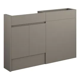 Vasca Salto 1236mm Slim Basin & WC Unit Pack - Matt Stone (Oak Cab) 