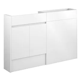 Vasca Salto 1236mm Slim Basin & WC Unit Pack - White Gloss (Oak Cab) 
