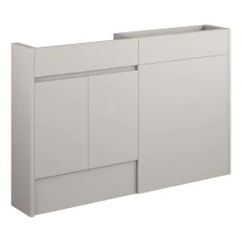 Vasca Salto 1236mm Slim Basin & WC Unit Pack - Matt Dove Grey (Oak Cab) 