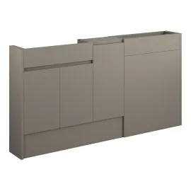 Vasca Salto 1536mm Slim Basin  WC & 1 Door Unit Pack - Matt Stone (Oak Cab) 