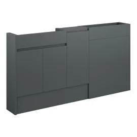 Vasca Salto 1536mm Slim Basin  WC & 1 Door Unit Pack - Matt Graphite Grey (Oak Cab) 