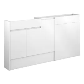 Vasca Salto 1536mm Slim Basin  WC & 1 Door Unit Pack - White Gloss (Oak Cab) 