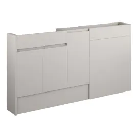 Vasca Salto 1536mm Slim Basin  WC & 1 Door Unit Pack - Matt Dove Grey (Oak Cab) 