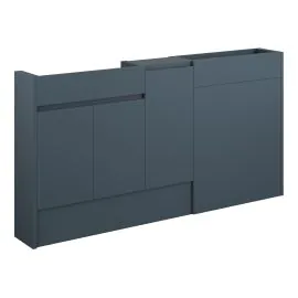Vasca Salto 1536mm Slim Basin  WC & 1 Door Unit Pack - Matt Arley Blue (Oak Cab) 