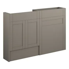 Vasca Bordo 1236mm Slim Basin & WC Unit Pack - Matt Stone (Oak Cab) 