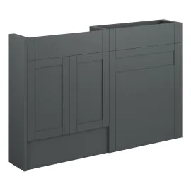 Vasca Bordo 1236mm Slim Basin & WC Unit Pack - Matt Graphite Grey (Oak Cab) 