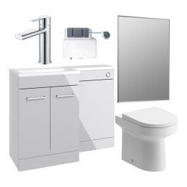 Vasca Fino 1000mm Furniture & BTW WC Pack - Grey Gloss (RH)