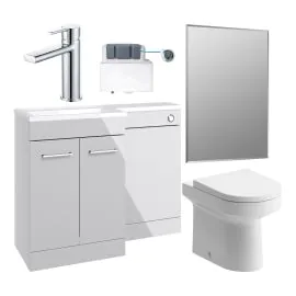 Vasca Fino 1000mm Furniture & BTW WC Pack - Grey Gloss (RH)