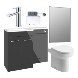 Vasca Fino 1000mm Furniture & BTW WC Pack - Anthracite Gloss (RH)