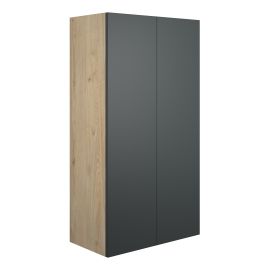 Vasca Liscio 600mm Standard 2 Door Storage Unit - Matt Graphite Grey (Oak Cab) 