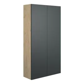 Vasca Liscio 600mm Slim 2 Door Storage Unit - Matt Graphite Grey (Oak Cab) 