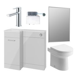 Vasca Fino 900mm Furniture & BTW WC Pack - Grey Gloss (LH)