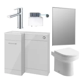 Vasca Fino 900mm Furniture & BTW WC Pack - Grey Gloss (LH)