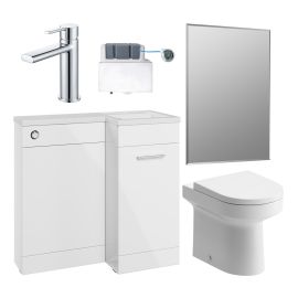Vasca Fino 900mm Furniture & BTW WC Pack - White Gloss (RH)