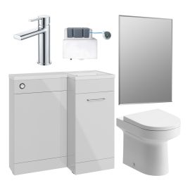 Vasca Fino 900mm Furniture & BTW WC Pack - Grey Gloss (RH)