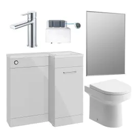 Vasca Fino 900mm Furniture & BTW WC Pack - Grey Gloss (RH)