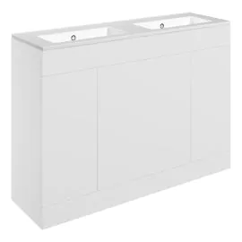 Vasca Sicily 1210mm Floor Standing 4 Door Basin Unit & 0TH Basin - Matt White 
