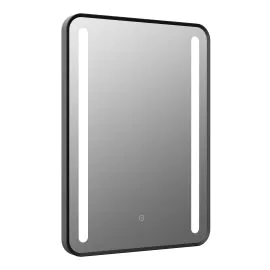 Vasca Tubo 500x700mm Rounded Front-Lit LED Mirror - Black 