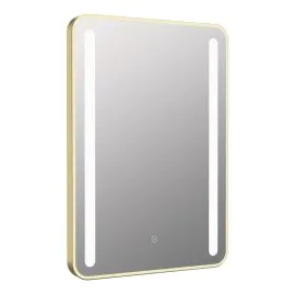 Vasca Tubo 500x700mm Rounded Front-Lit LED Mirror - Brushed Brass 