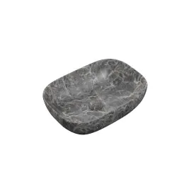 Vasca Marmo 460x330mm Ceramic Washbowl - Grey Marble Effect