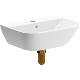 Vasca Tondo 450x320mm 1TH Cloakroom Basin & Brushed Bronze Bottle Trap