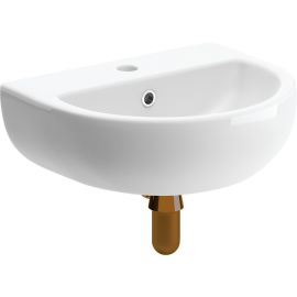 Vasca Distino 450x400mm 1TH Cloakroom Basin & Brushed Bronze Bottle Trap