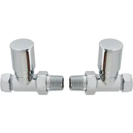 Vasca Patterned Chrome Radiator Valves - Straight
