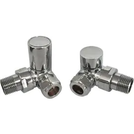 Vasca Patterned Chrome Radiator Valves - Corner