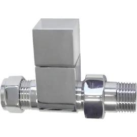 Vasca Square Chrome Radiator Valves - Straight