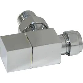 Vasca Square Chrome Radiator Valves - Angled