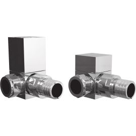 Vasca Square Chrome Radiator Valves - Corner