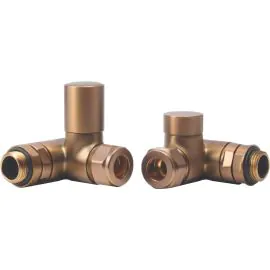 Vasca Patterned Brushed Bronze Radiator Valves - Corner
