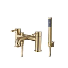 Vasca Cirocco Bath/Shower Mixer & Bracket - Brushed Brass