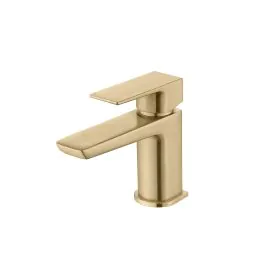 Vasca Chiara Cloakroom Basin Mixer & Waste - Brushed Brass