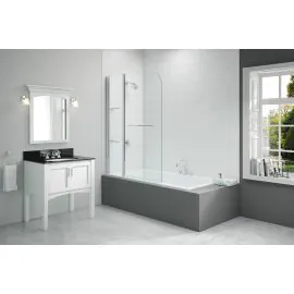 Merlyn 1150x1500mm 2-Panel Curved Bath Screen (6mm) DIBS0068