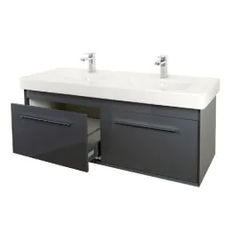 Abacus Simple 130cm Double Basin Vanity Unit Anthracite