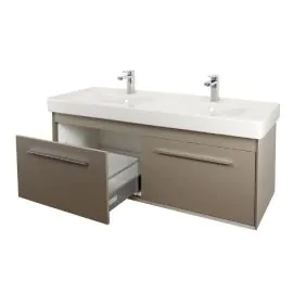 Abacus Simple 130cm Double Basin Vanity Unit Terra Matt
