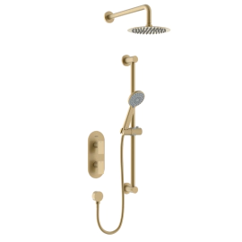 Bristan Frammento Brushed Brass Concealed Dual Control Shower Pack FRAMMENTO BB SHWR PK