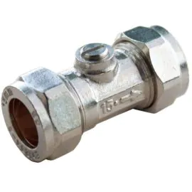 15mm Isolation Valves Chrome 10 pack 