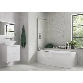 Vasca 900x1500mm Space Saver Bath Screen (6mm) - Chrome