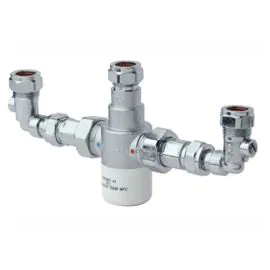 Bristan 15mm TMV3 Thermostatic Mixing Valve With Isolation Elbows MT503CP-ISOELB