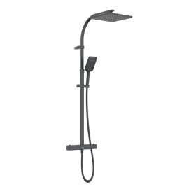 Bristan Qubo Thermostatic Bar Shower with Rigid Riser Black QB SHXDIVCTFF BLK