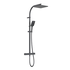 Bristan Quadrato Safe Touch Adjustable Thermostatic Rigid Riser Bar Shower Black QD SHXDIVCTFF BLK