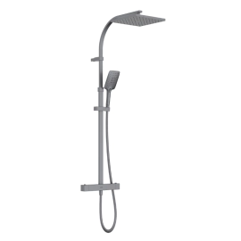 Bristan Quadrato Safe Touch Adjustable Thermostatic Rigid Riser Bar Shower Gun Metal QD SHXDIVCTFF GM