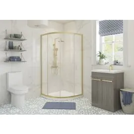 Envy Element 800mm 2 Door Quadrant - Brushed Brass