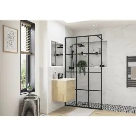 Envy Trend 760mm Framed Wetroom Panel - Black