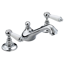 Bristan Renaissance 3 Hole Basin Mixer with Pop-up Waste Chrome RS2 3HBAS C