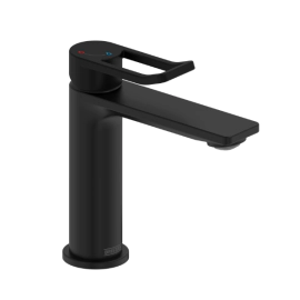 Bristan Saffron Black Eco Start Basin Mixer with Clicker Waste SAF ES BAS BLK