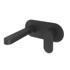Abacus Ki Wall Mounted Basin Mixer Matt Black TBTS-055-1602