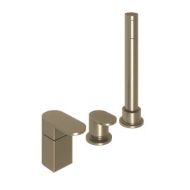 Abacus Ki Deck Mounted Bath Shower 3TH Brushed Nickel TBTS-057-3203